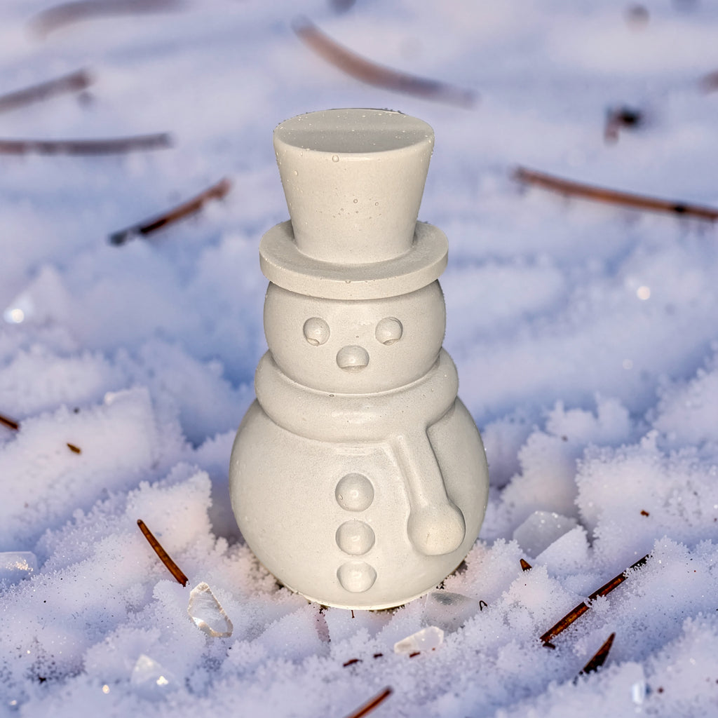 Mini Concrete Snowman Figurine, Paint Your Own Winter DIY Craft, Modern Tiered Tray Decor, Minimalist Holiday Mantel Shelf Accent, Set of 1 or 2