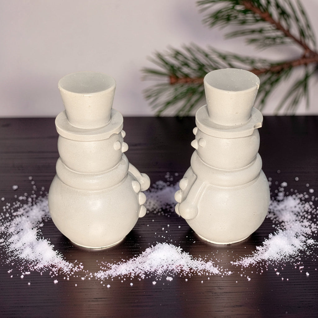 Mini Concrete Snowman Figurine, Paint Your Own Winter DIY Craft, Modern Tiered Tray Decor, Minimalist Holiday Mantel Shelf Accent, Set of 1 or 2