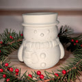 Concrete Snowman Candle Jar, 7oz Christmas Cement Candle Vessel, Winter Planter Pot, Holiday Desk Organizer, Cute Festive Catchall, Seasonal Decor