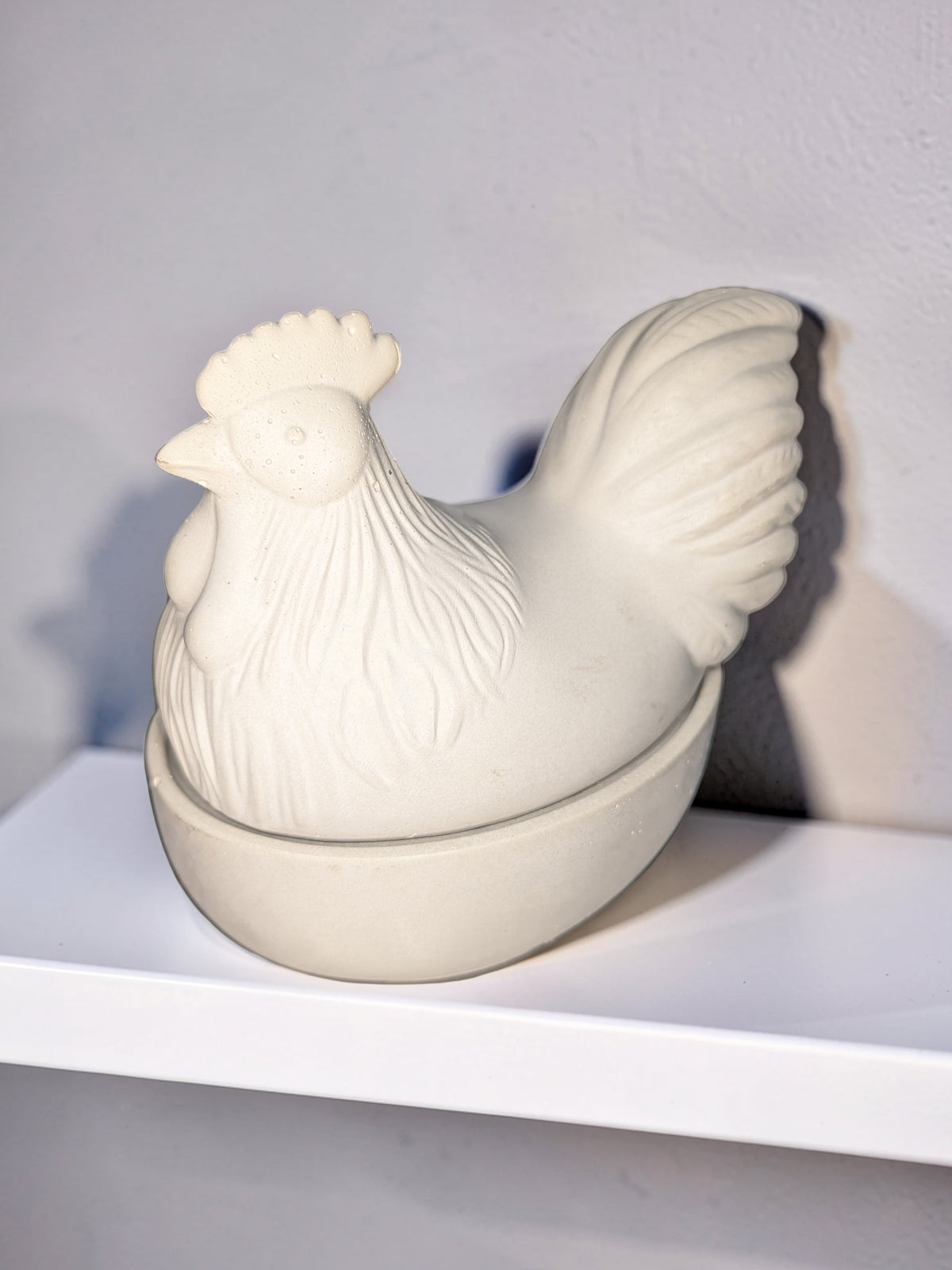 Concrete Chicken Jar with Lid | Hen on Nest Trinket Box | Farmhouse Salt Cellar & Jewelry Dish | Modern Rustic Kitchen Decor