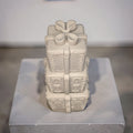 Concrete Stacked Present Tower Set (4-Piece) | Christmas Gift Box Candle Vessels | DIY Holiday Craft & Mantle Decor | Concrete Trinket Boxes
