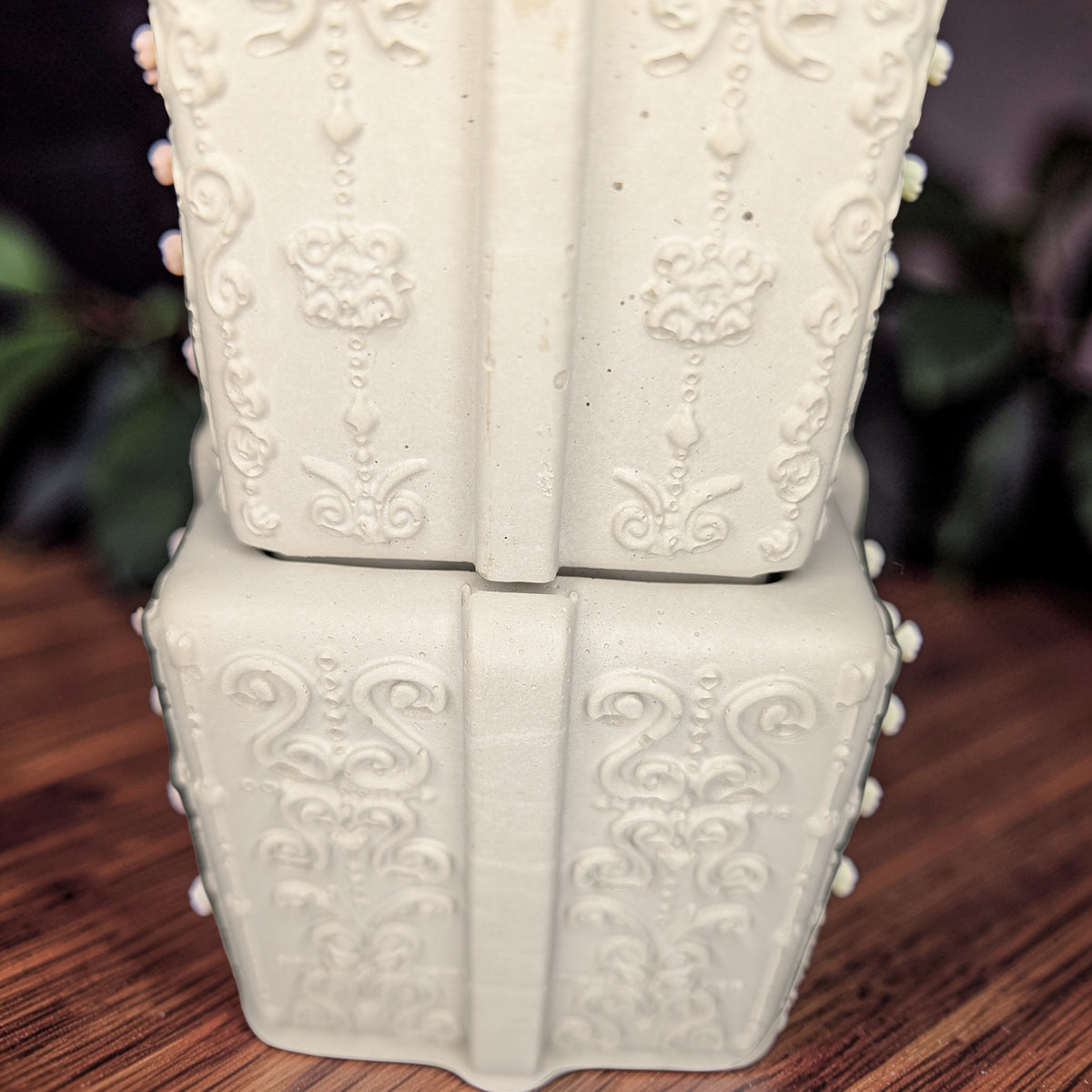 Concrete Stacked Present Tower Set (4-Piece) | Christmas Gift Box Candle Vessels | DIY Holiday Craft & Mantle Decor | Concrete Trinket Boxes