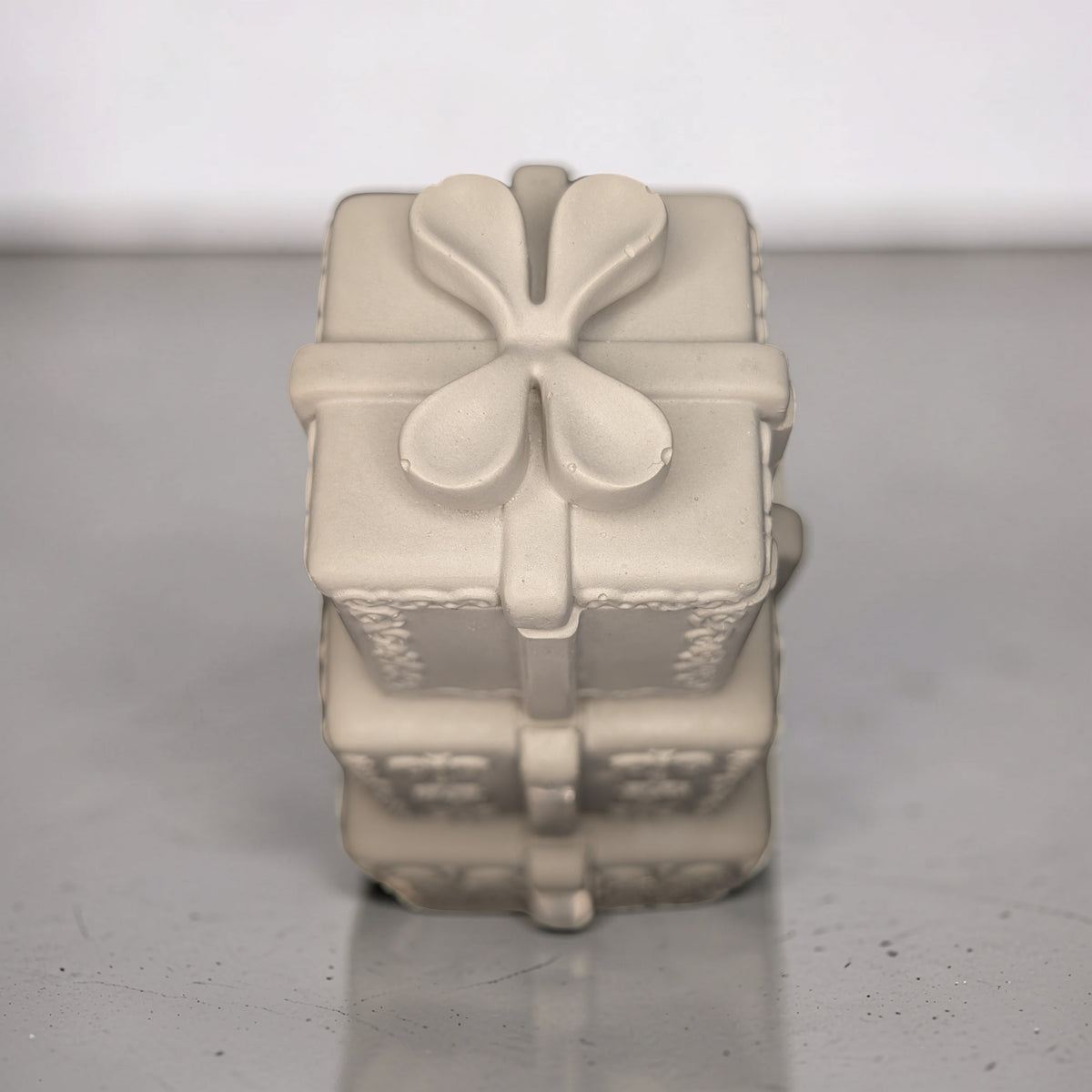 Concrete Stacked Present Tower Set (4-Piece) | Christmas Gift Box Candle Vessels | DIY Holiday Craft & Mantle Decor | Concrete Trinket Boxes
