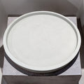 Large 15.5" Concrete Round Tray, Modern Light Gray Decorative Centerpiece, Minimalist Coffee Table Catchall, Cement Vanity & Candle Riser Platter