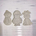 Concrete Christmas Magnets Set of 3, Paint Your Own Santa Snowman Reindeer Fridge Decor, DIY Holiday Craft Activity, Stocking Stuffer Gift